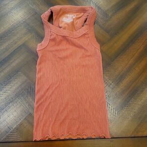 Free People Seamless Ribbed Tank Copper Rose M/L